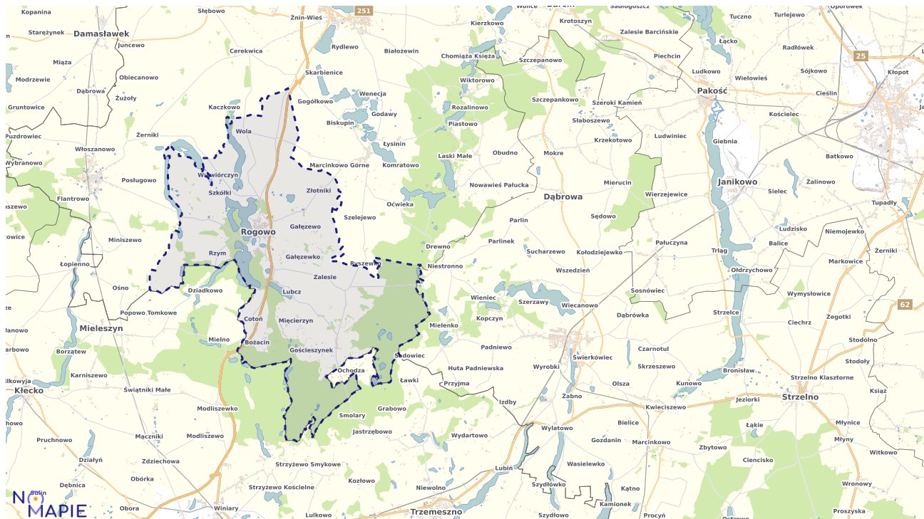 Mapa wyborów do sejmu Rogowo
